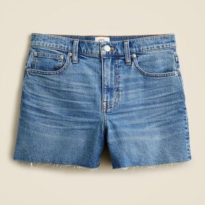 J.Crew High-Rise Denim Shorts in Juniper Wash